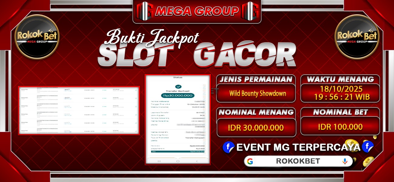 Bukti JP situs Rokokbet hari Minggu, 19 Oktober 2025