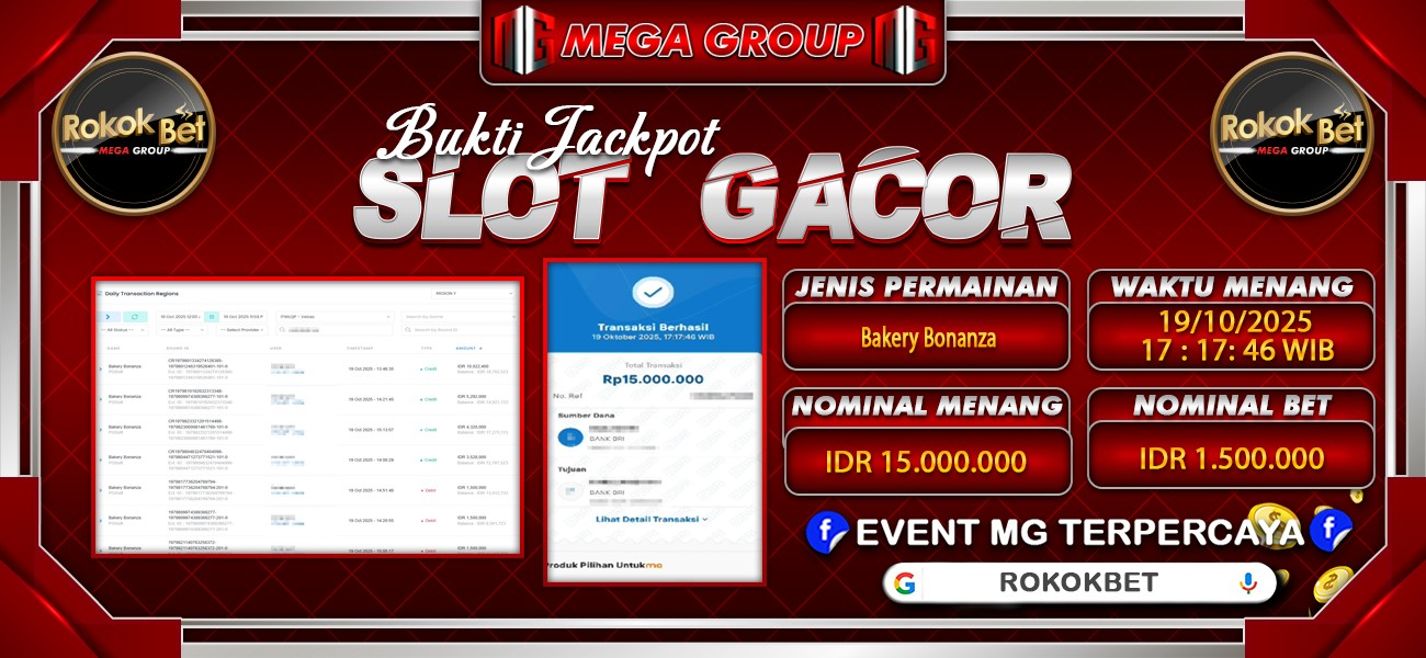 Bukti JP situs Rokokbet hari Minggu, 19 Oktober 2025