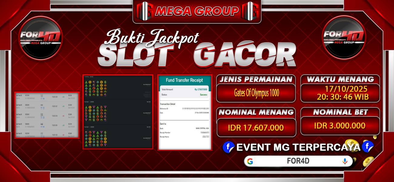 Bukti JP situs For4D hari Sabtu, 18 Oktober 2025
