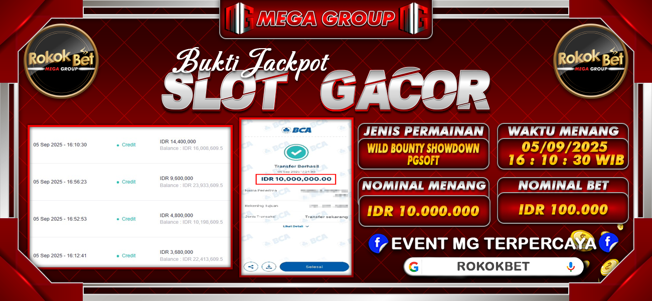 Bukti JP situs Rokokbet hari Jumat, 05 September 2025