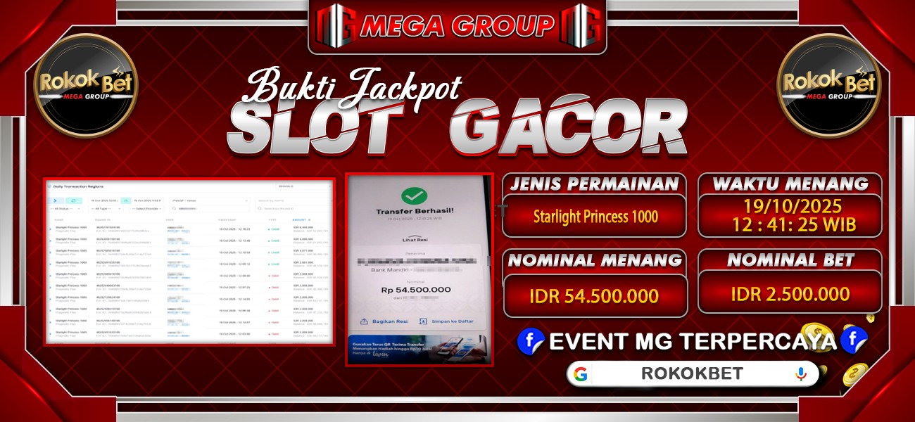 Bukti JP situs Rokokbet hari Minggu, 19 Oktober 2025