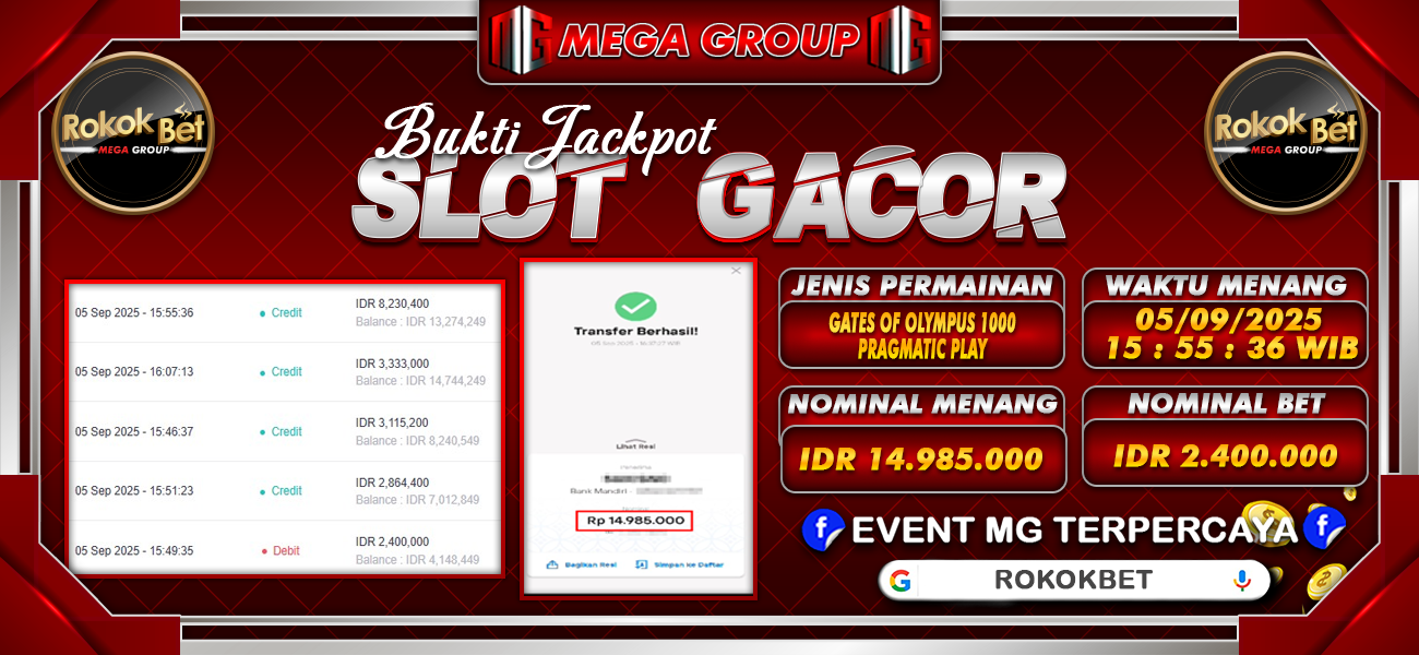 Bukti JP situs Rokokbet hari Jumat, 05 September 2025